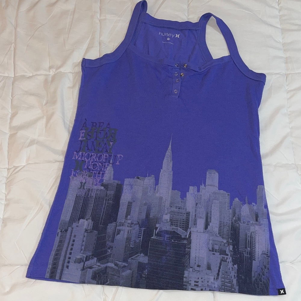 Hurley Purple Cityscape Tank Top
